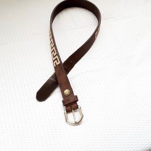 Patagonia Leather Belt Stitch Aztec Design